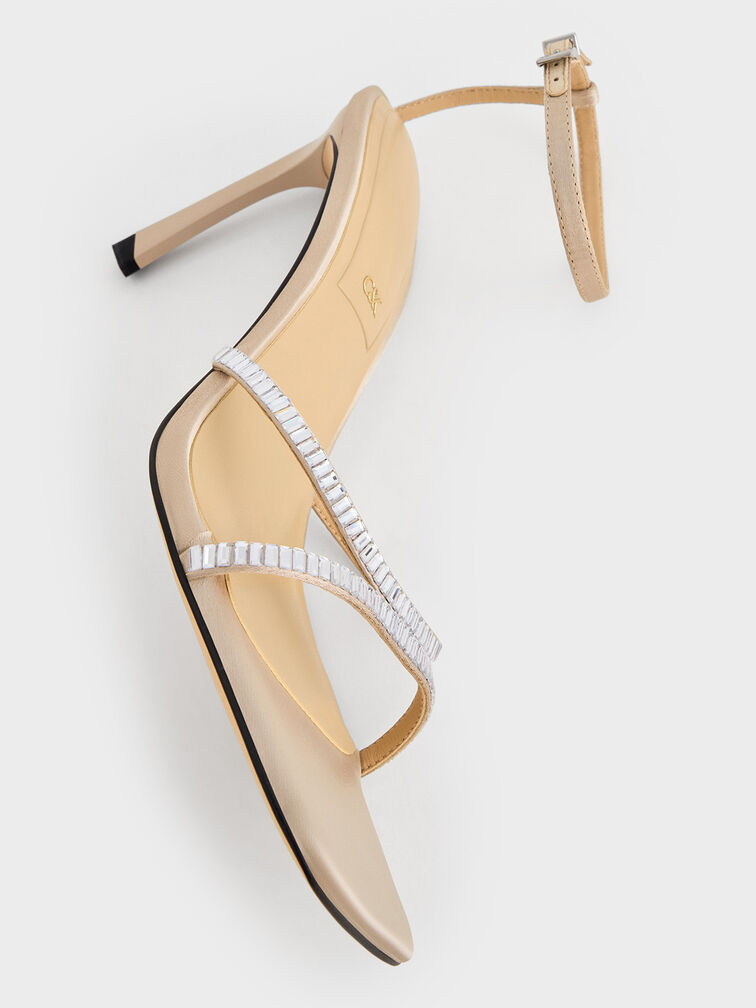 Jaylene Gem Stiletto Sandals, Champagne, hi-res