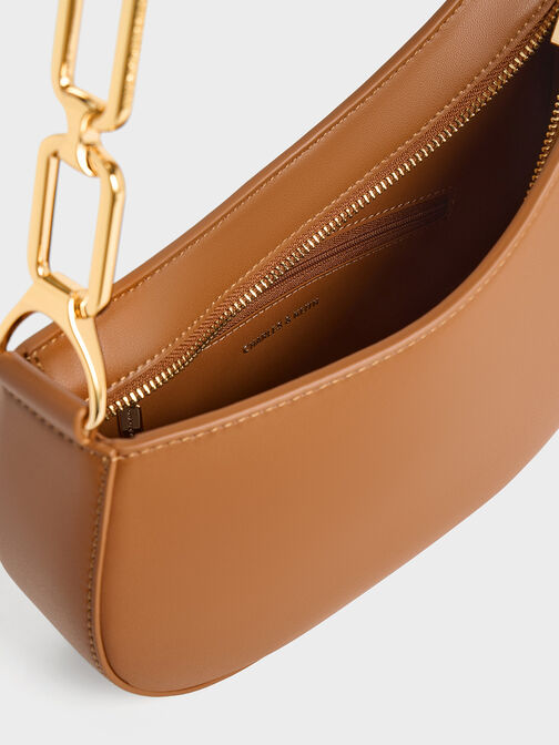 حقيبة كتف أغاثا بسلسلة, بنى, hi-res