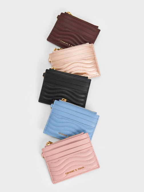 محفظة أوبريل بسحاب وخياطة ظاهرة, أسود, hi-res