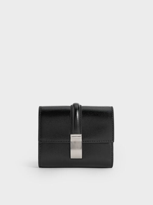 Wisteria Metallic-Accent Wallet, Noir, hi-res
