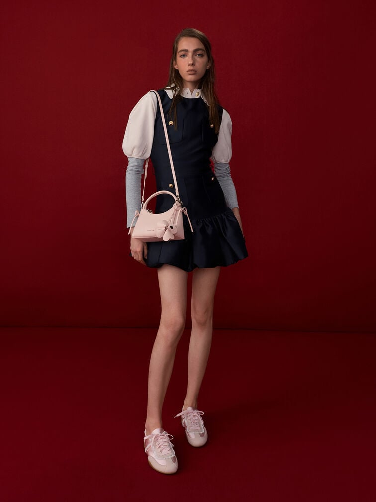 حقيبة يد "هازل" بعقدة, وردي هادئ, hi-res