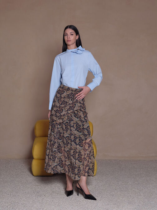 Leather Slingback Stiletto Pumps, Black Boxed, hi-res