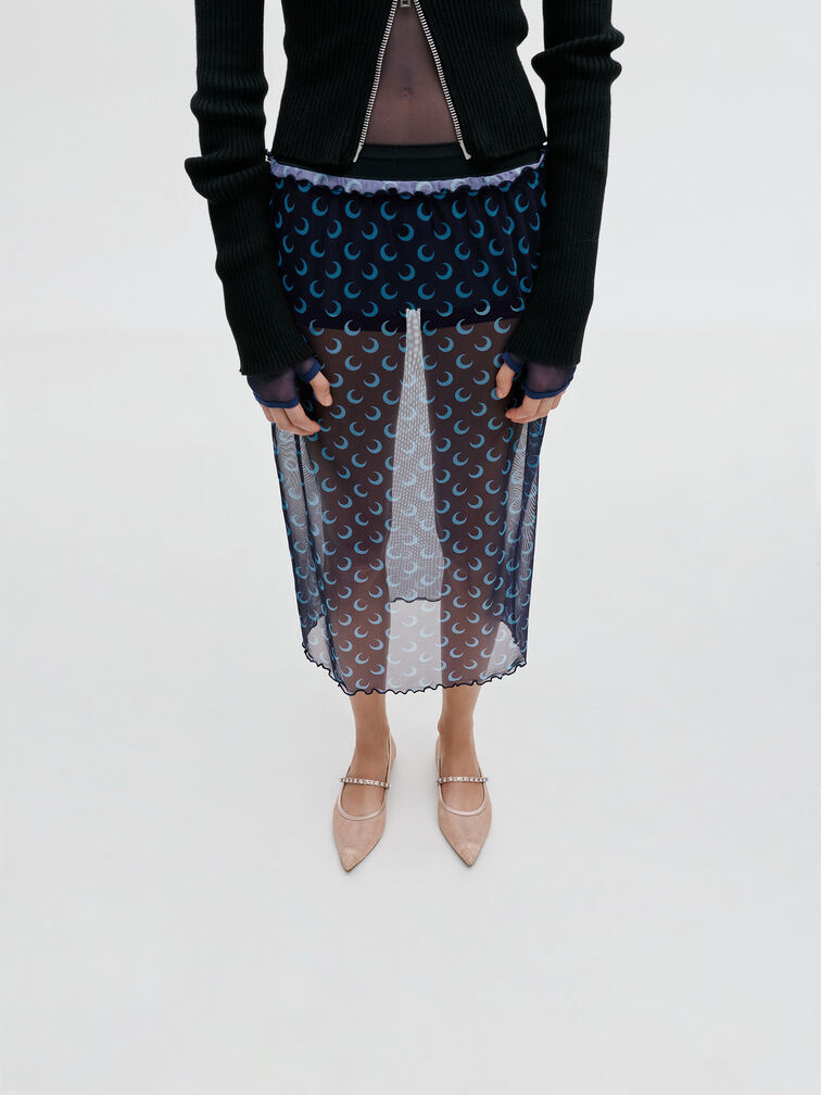 Lace & Satin Crystal Mary Jane Flats, Nude, hi-res