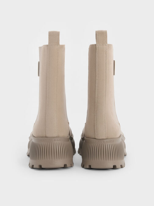 Darra Faux Suede Ridged-Sole Chelsea Boots, Beige, hi-res