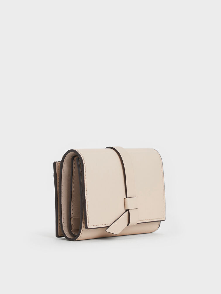 Calla Knotted-Strap Small Wallet, Oat, hi-res