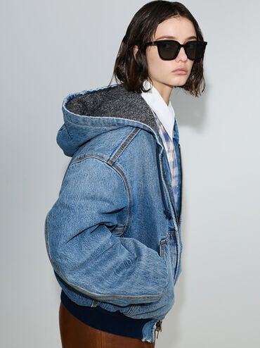 نظارة شمسية مود مربعة أسيتات مُعاد تدويره, أسود, hi-res