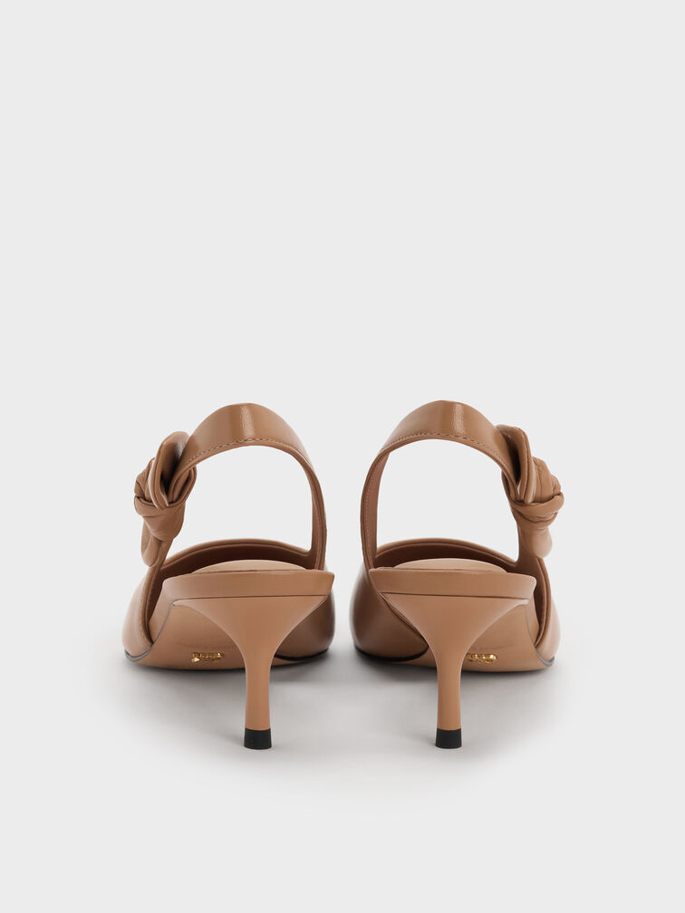 Jayce Leather Slingback Kitten Heels, Tan, hi-res
