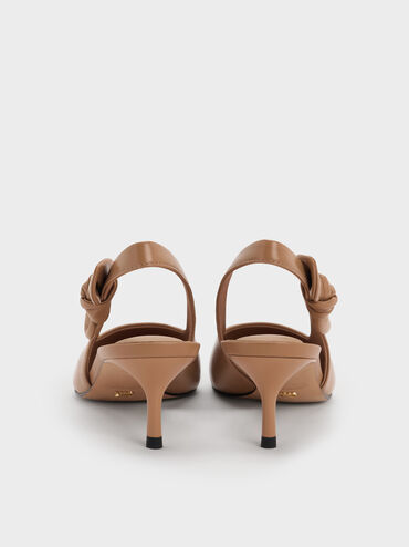 Jayce Leather Slingback Kitten Heels, Tan, hi-res