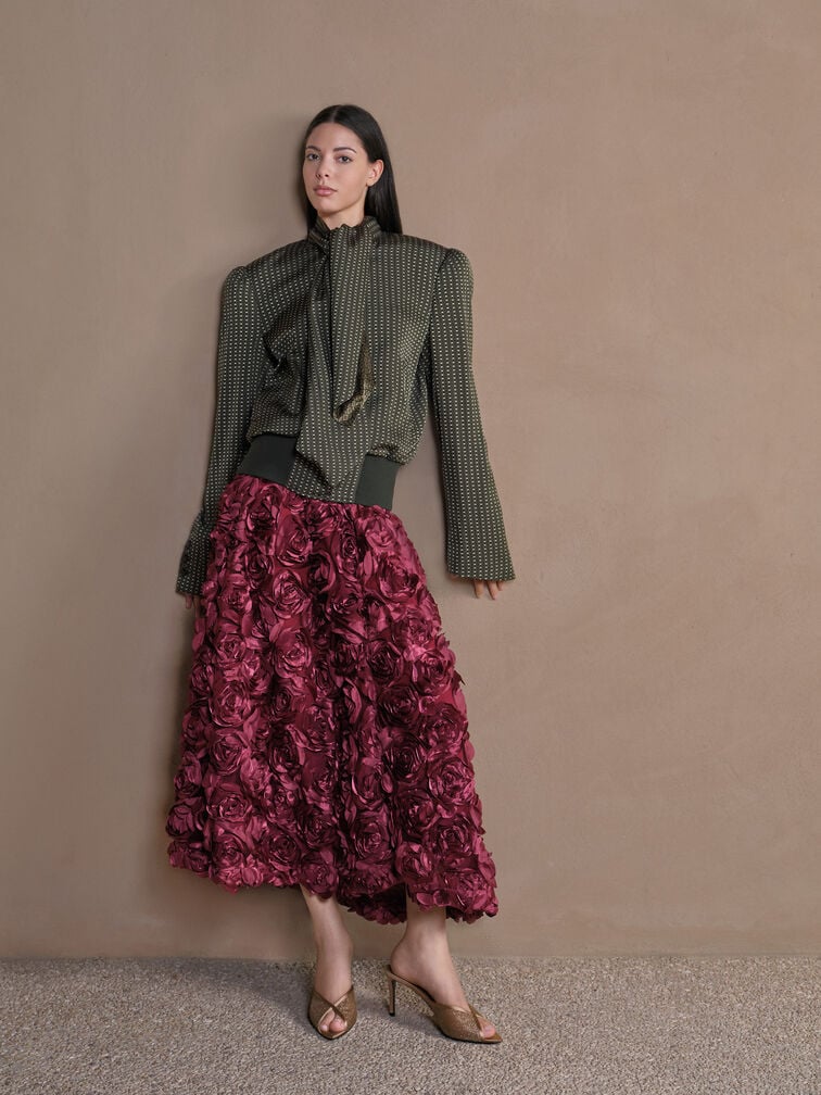 حذاء ميول بكعب ومقدمة مفتوحة من القماش الشبكي اللامع, برونزي, hi-res