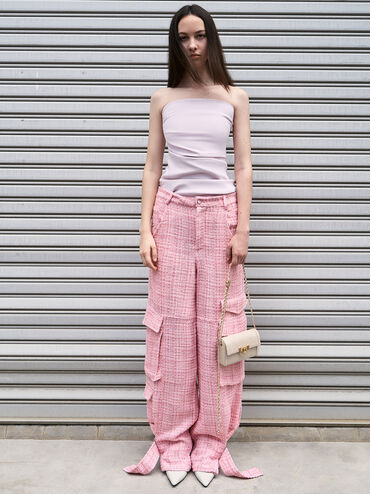 حقيبة كلاتش تالولا مبطنة بقفل كبس, شوفاني, hi-res