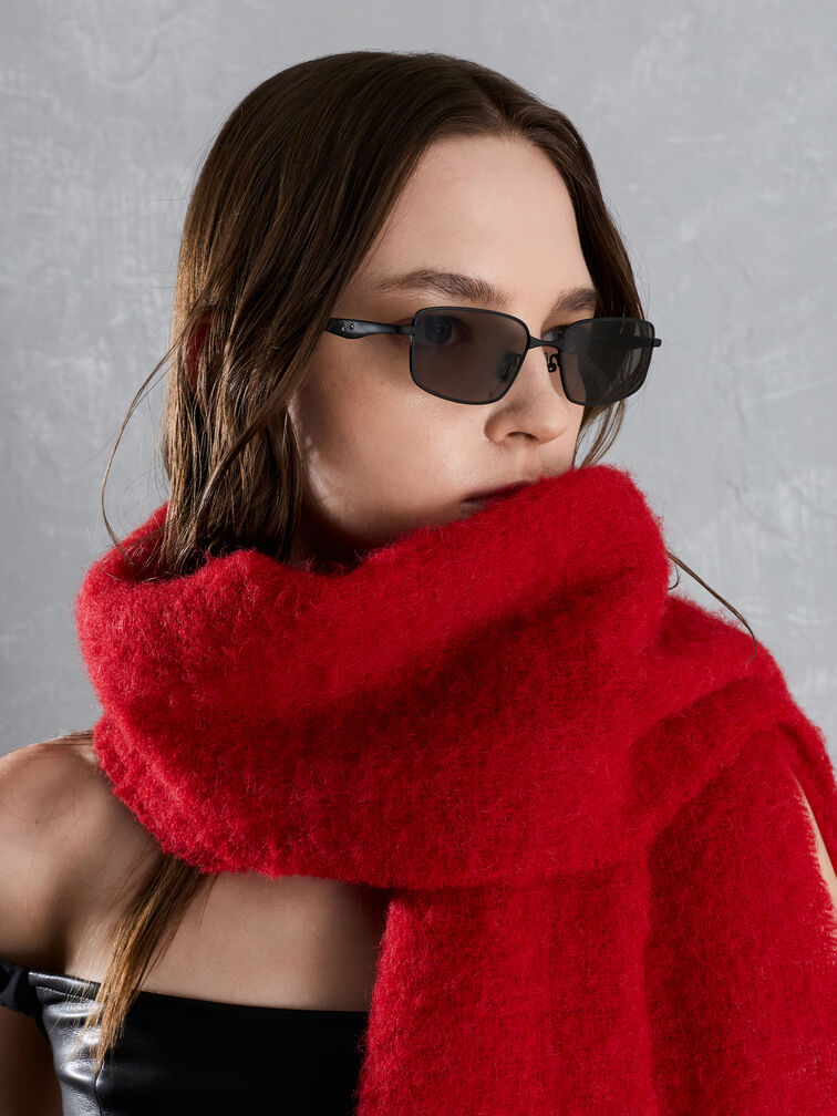 نظارات شمسية مستطيلة سيليستيا بإطار معدني وعدسات ملونة, أسود كلاسيكي, hi-res