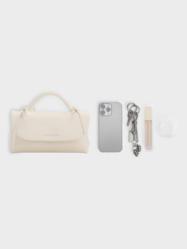 محفظة "هازل" بسلسلة وعقدة, كريم, hi-res