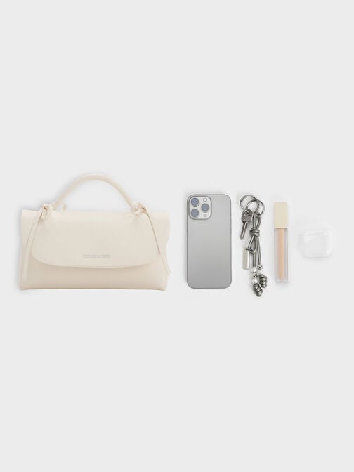 Hazel Bow Wallet On Chain, Cream, hi-res