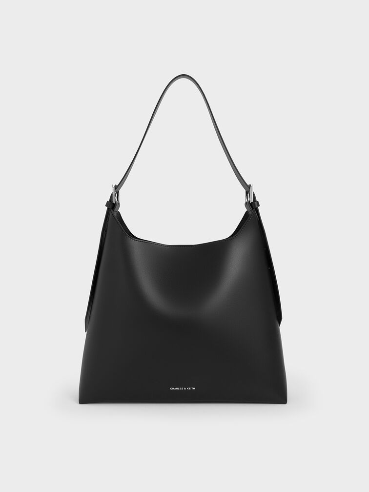 Hertha Trapeze Slouchy Hobo Bag, Noir, hi-res