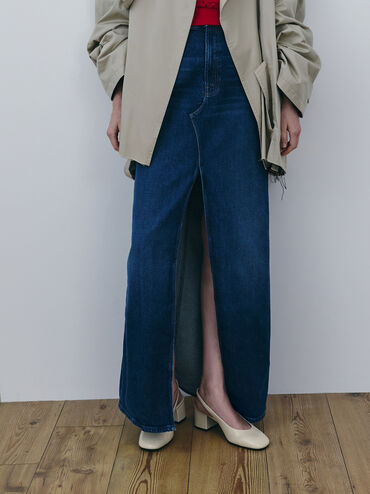 Danni Patent Slingback Pumps, Chalk, hi-res