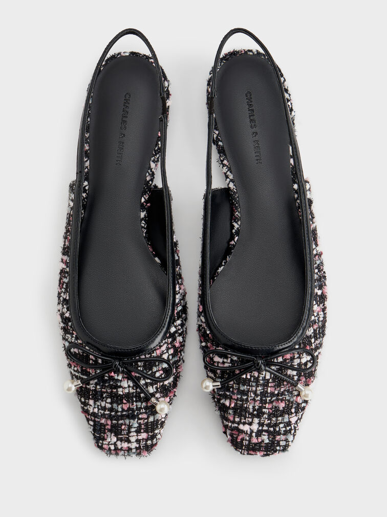 Barbara Tweed Pearl-Embellished Bow Slingback Flats, Multi, hi-res
