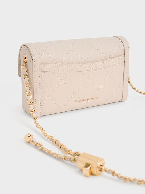 حقيبة كلاتش تالولا مبطنة بقفل كبس, شوفاني, hi-res