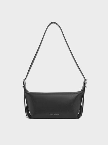 Larsen Buckle-Strap Slouchy Shoulder Bag, Noir, hi-res