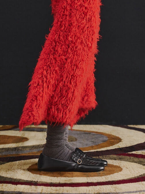 لوفرز قماش بمشبك, أسود, hi-res