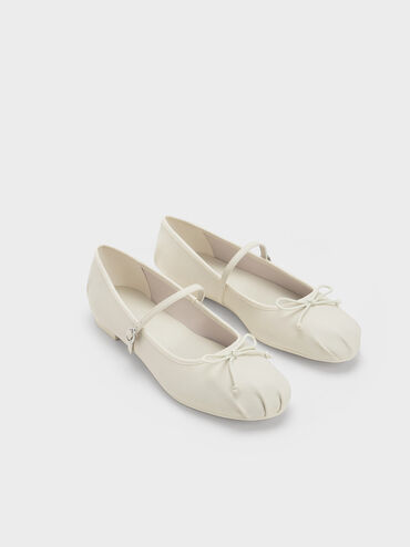 Emiko Bow Mary Jane Flats, Chalk, hi-res