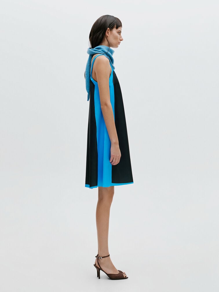 حذاء بكعب عالٍ من الدانتيل والساتان بمقدمة مفتوحة, بني محبّب غامق, hi-res