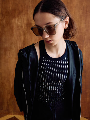 Brea Foldable Sunglasses, Grey, hi-res