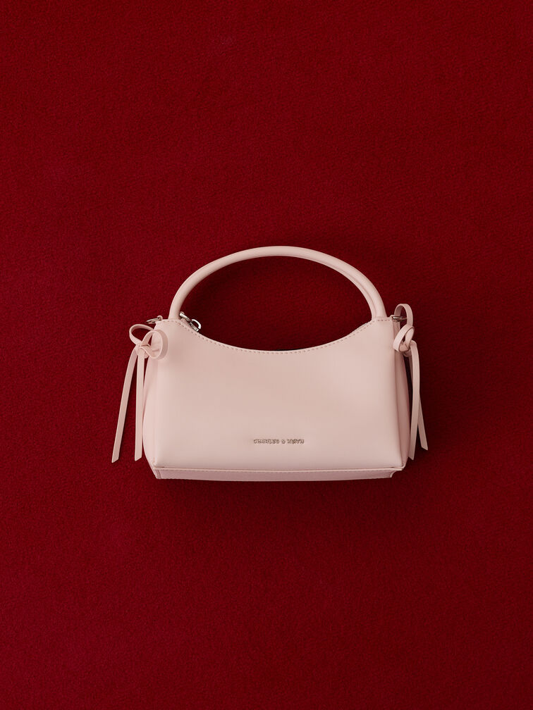 حقيبة يد "هازل" بعقدة, وردي هادئ, hi-res