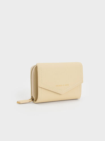 Stitch Trim Envelope Wallet, Beige, hi-res