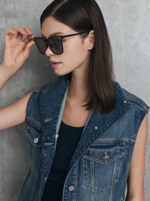 نظارات شمسية جيني بإطار الفراشة, أسود كلاسيكي, hi-res