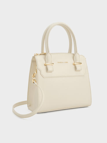 Temmie Structured Tote Bag, Cream, hi-res