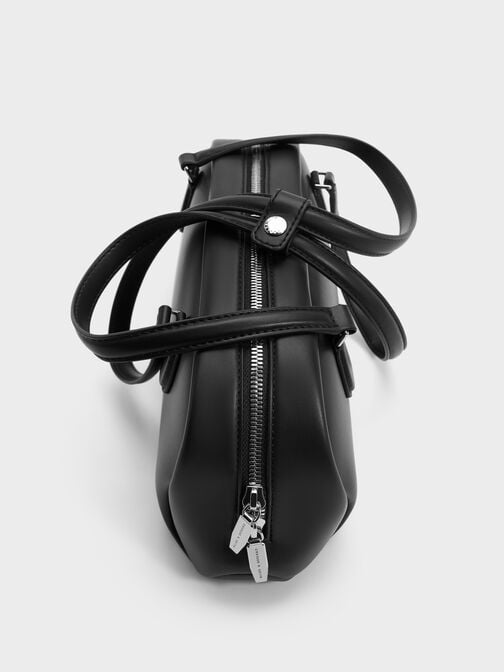 Nelly Elongated Shoulder Bag, Noir, hi-res