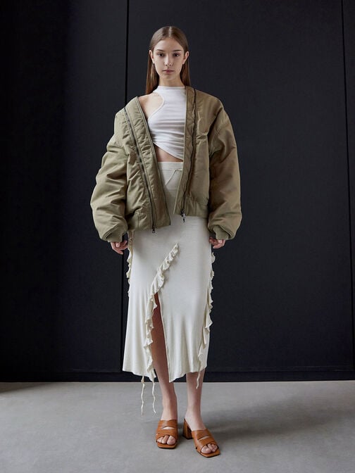 حذاء ميول بأحزمة متقاطعة ومقدمة مربعة وكعب عريض, كونياكي, hi-res