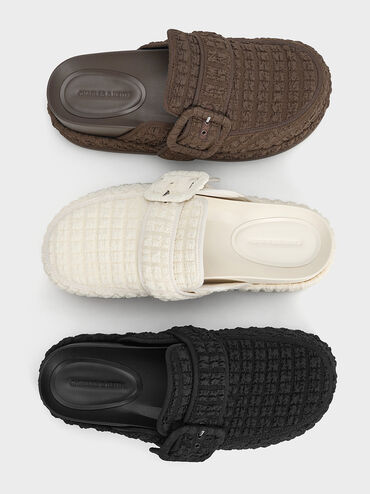Loren Textured Flatform Mules, Chalk, hi-res