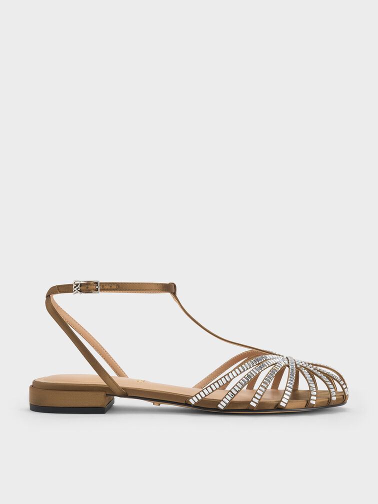Jaylene Gem Caged Sandals, Brown, hi-res