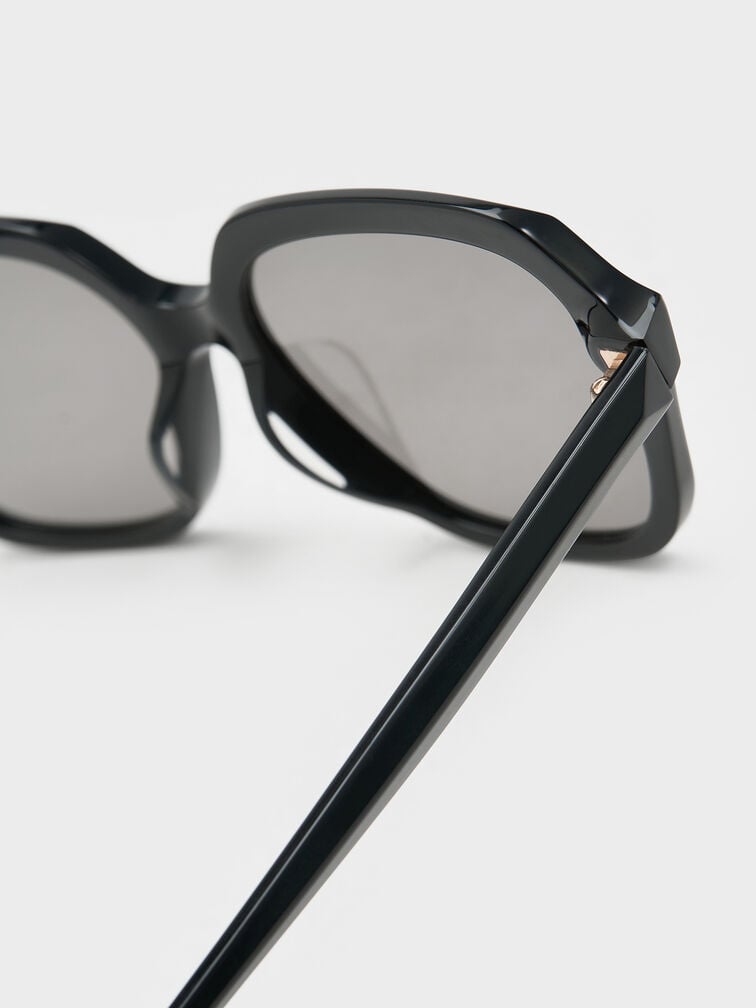 نظارة شمسية إيزارا بتصميم فراشة أسيتات مُعاد تدويره, أسود, hi-res