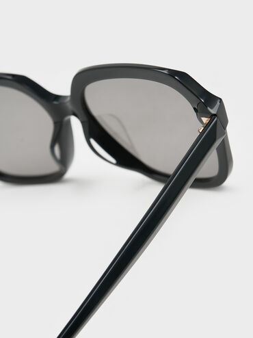 نظارة شمسية إيزارا بتصميم فراشة أسيتات مُعاد تدويره, أسود, hi-res