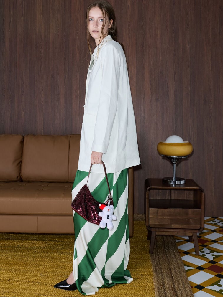 أحذية سلينغ باك من الجلد اللامع بكعب (ويدج) شبه شفاف, أسود براق, hi-res