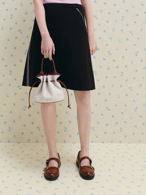 حقيبة دلو "سامي" بحبل سحب من الكانفاس, شوكولاتي, hi-res