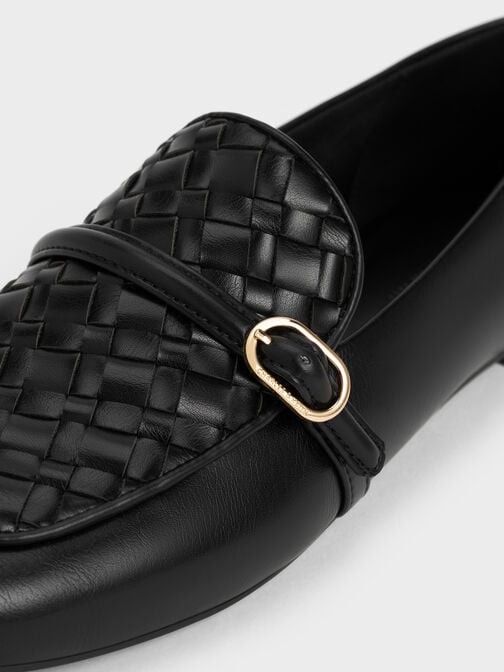 لوفرز قماش بمشبك, أسود, hi-res