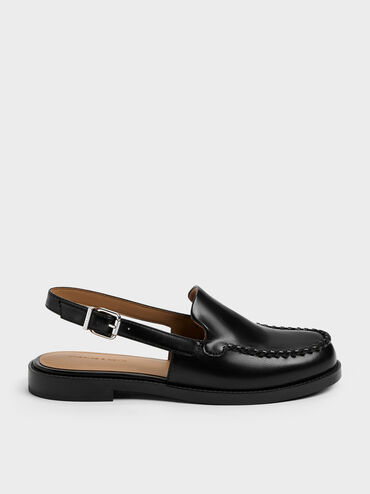 Gale Slingback Loafers, Black, hi-res