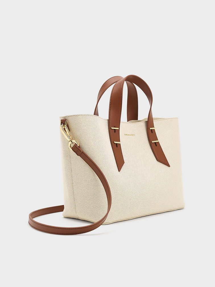 حقيبة توت قماشية شانيا, شوكولاتي, hi-res