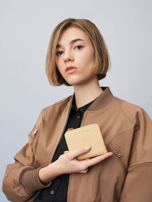 Zip Around Card Holder, Beige, hi-res