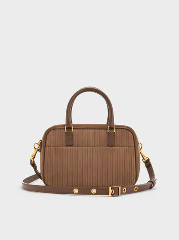Mini Sianna Corduroy Bowling Bag, Mocha Brown, hi-res