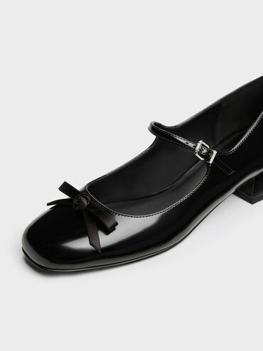 Kelis Rose-Bow Mary Jane Pumps, Black Boxed, hi-res