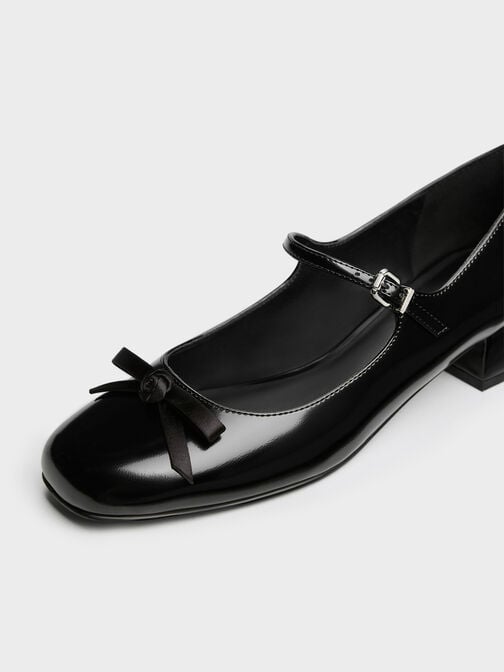Kelis Rose-Bow Mary Jane Pumps, Black Boxed, hi-res
