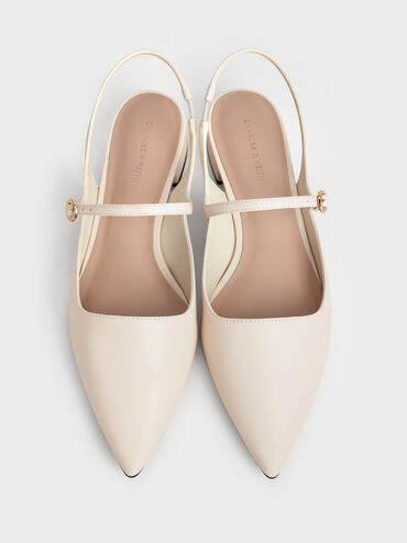 Roxane Slingback Mary Jane Flats, Chalk, hi-res