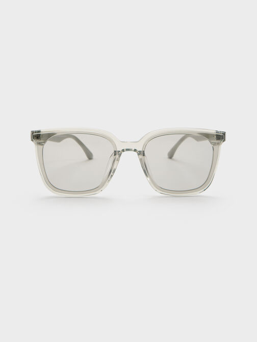 Maude Recycled Acetate Square Sunglasses, Minted Grey, hi-res