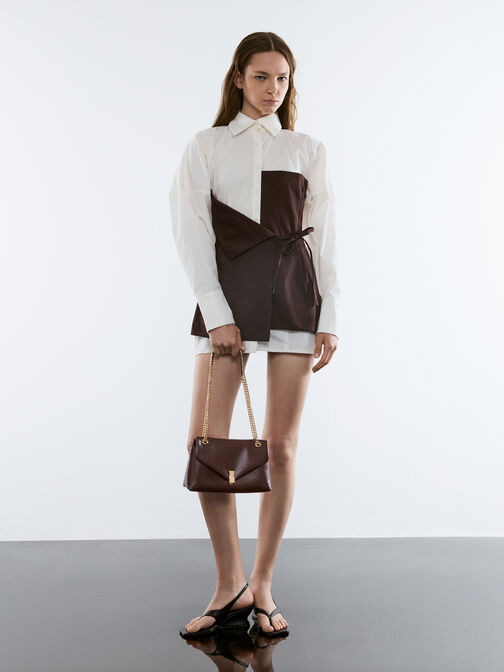 Lilibet Metallic-Accent Chain-Strap Bag, Plum, hi-res