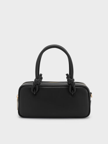 Sammie Knotted-Handle Elongated Bag, Black, hi-res