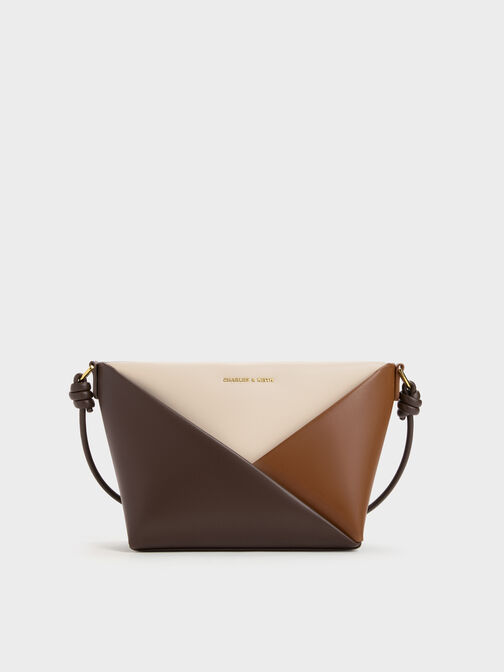 Midori Colourblock Geometric Crossbody Bag, Multi Brown, hi-res